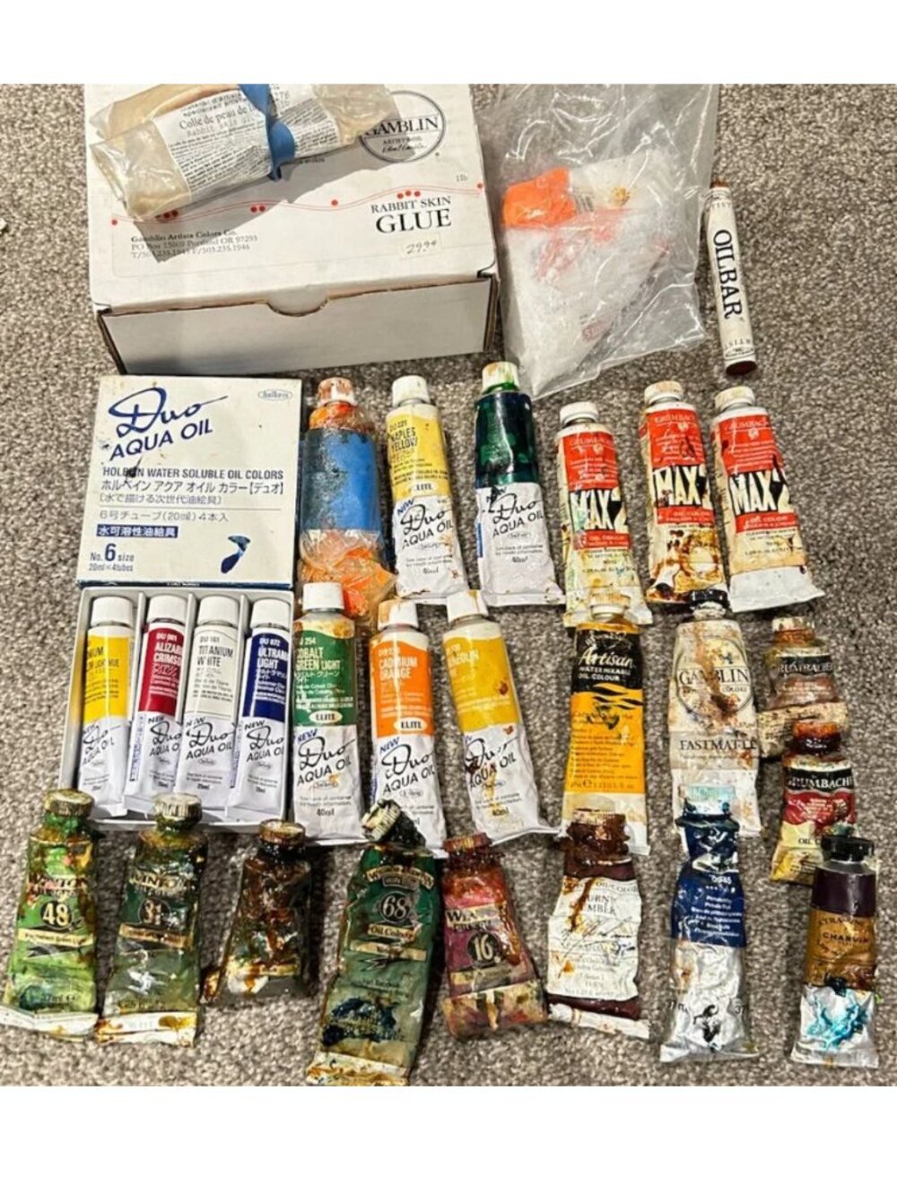 Oil Paint Professional Artist Supply Bundle Lot Windsor Gamblin Holbein